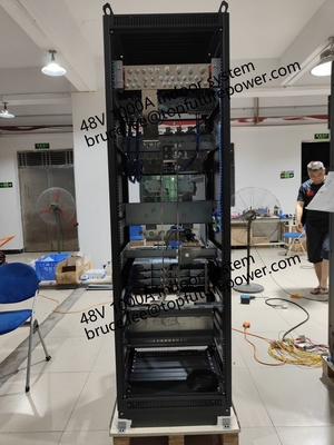 Özel yapımı elektrik santrali FP2 48Vdc 48kw 1000A Kapalı Telekom Büyük Santrali Eltek Düzelticisi Smartpack2 Denetleyicisi 3 Faz 208V