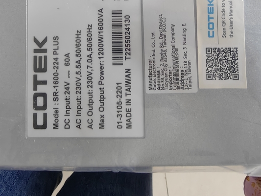 Cotek DC AC Inverter SR 1600-224 Artı 24Vdc 230Vac çıkış 1600VA Rack Inverter