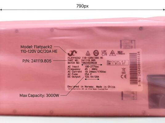 Eltek Flatpack2 110Vdc 125Vdc 3000W Yüksek Verimli Doğrultucu Modülü 1U yükseklik P/N: 241119.805