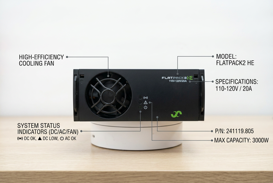 Eltek Flatpack2 110Vdc 125Vdc 3000W Yüksek Verimli Doğrultucu Modülü 1U yükseklik P/N: 241119.805