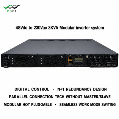 48VDC - 220Vac Modüler İnvertör Sistemi N+1 Paralel Yedekleme 0ms Sorunsuz Transfer 3KVA Raf Montajlı Telekom Gücü
