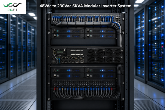 Yüksek Güvenilirliğe Sahip 6KVA Modüler İnvertör Sistemi - Telekomünikasyon için 48Vdc ila 220Vac Saf Sinüs Dalgası