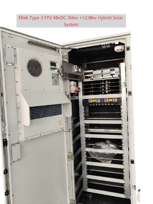 Şebekeden Bağımsız Uygulamalar için Solar-Hibrit Dış Mekan Güç Kabini 48Vdc 36KW+12.8KW
