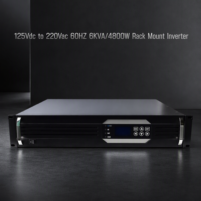 19" 2U Raf Montajlı 6KVA Saf Sinüs İnvertör, 125VDC Girişli ve 220VAC Çıkışlı Sunucu UPS