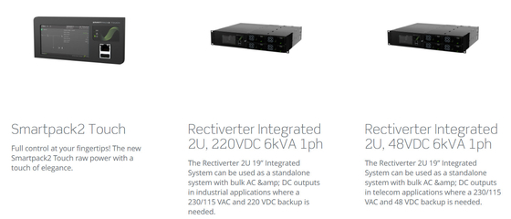 Eltek Recverter 2U 6kVA Entegre Sistem 6 kVA AC & 4,8 kW DC, Smartpack R kontrolörlü
